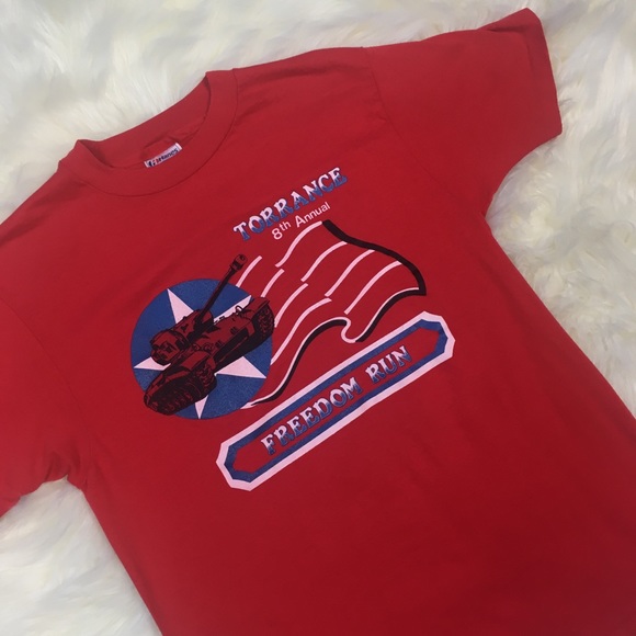 Vintage ‘88 Torrance CA 8th Annual Freedom Run Tee - Picture 1 of 8